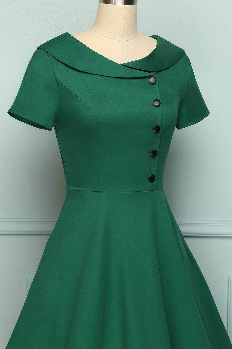 Carregar imagem no visualizador da galeria, Green Button Dress - ZAPAKA