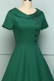 Green Button Dress - ZAPAKA