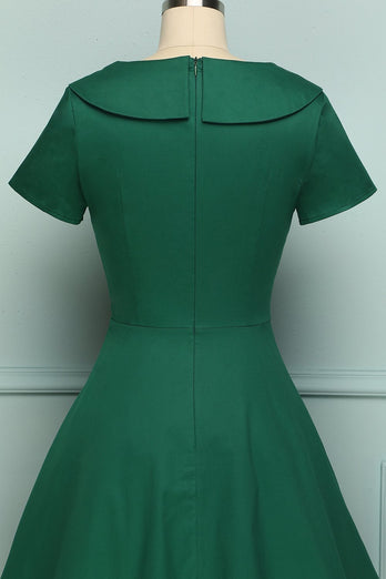 Green Button Dress - ZAPAKA