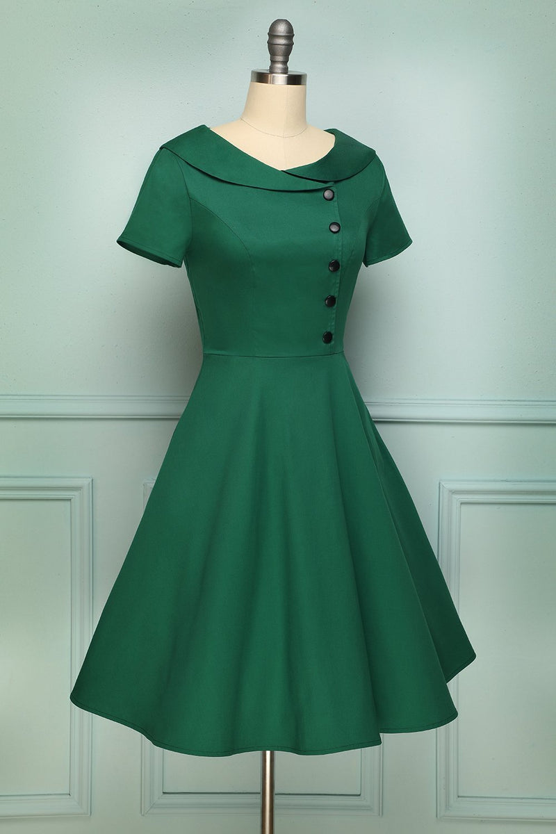 Carregar imagem no visualizador da galeria, Green Button Dress - ZAPAKA