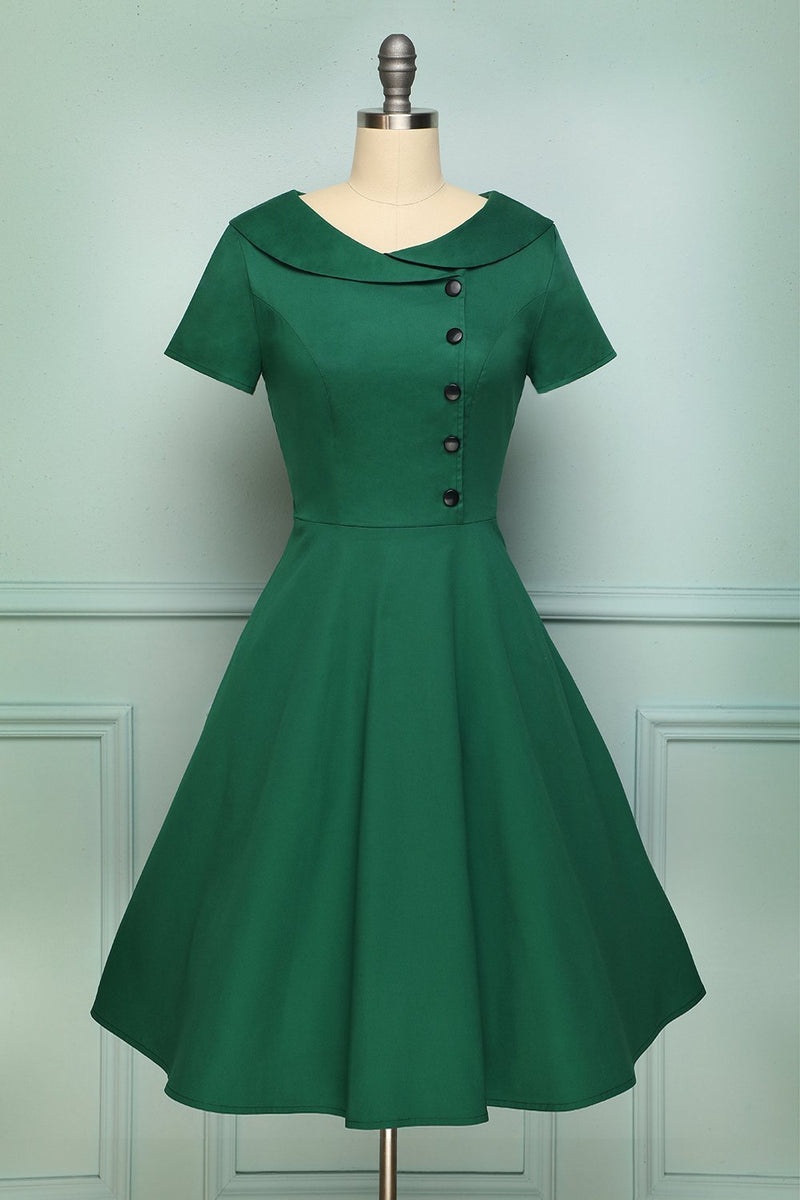Carregar imagem no visualizador da galeria, Green Button Dress - ZAPAKA