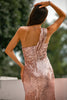 Carregar imagem no visualizador da galeria, Rosa ouro lantejoulas Prom vestido de dama de honra