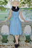 Carregar imagem no visualizador da galeria, Vestido azul com ombros descobertos