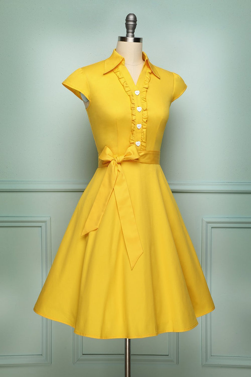 Carregar imagem no visualizador da galeria, Yellow 1950s Swing - ZAPAKA